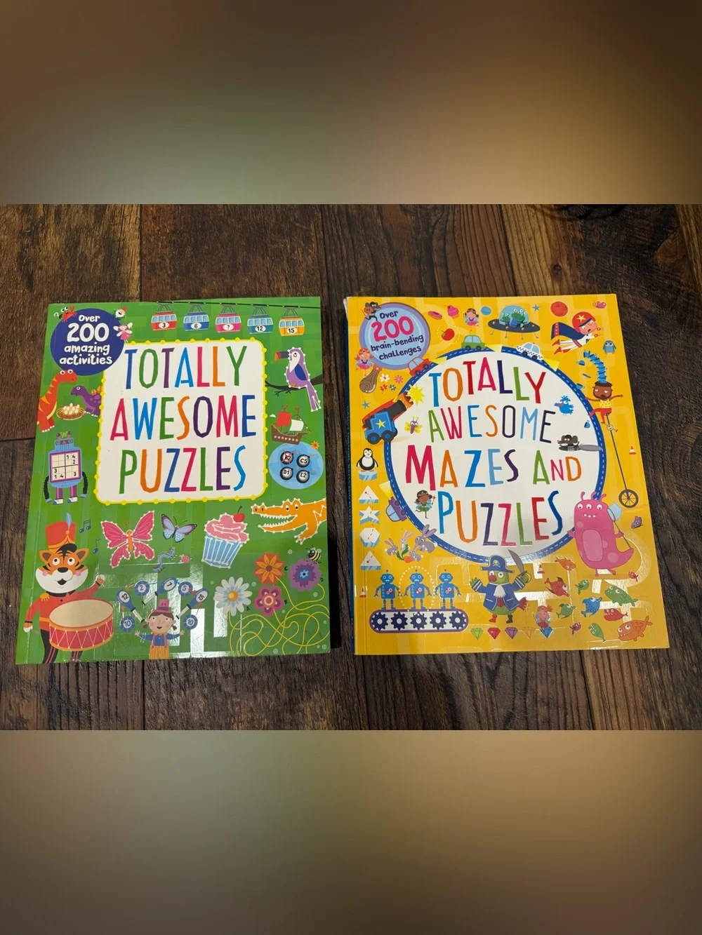 Lot of 2 Totally Awesome Mazes and Puzzles books